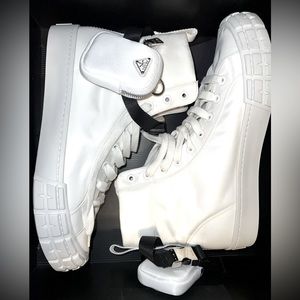 Men’s Prada Wheel Cassetta high-top sneakers
